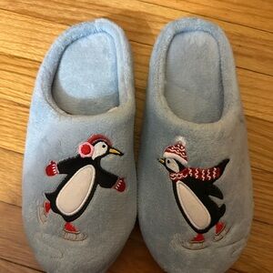 Charming Blue Penguin Women's Slippers
